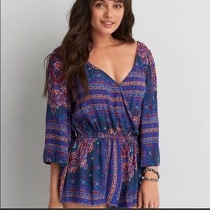 AEO Patterned Bell Sleeve Romper